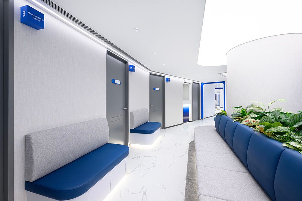 rest area with blue sofa for GP