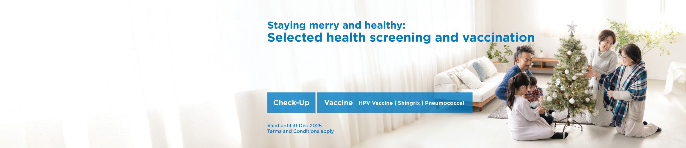 QHMS Christmas Offer for health screening and vaccination