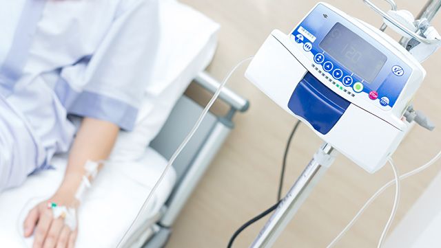 Arm of a patient receiving chemotherapy