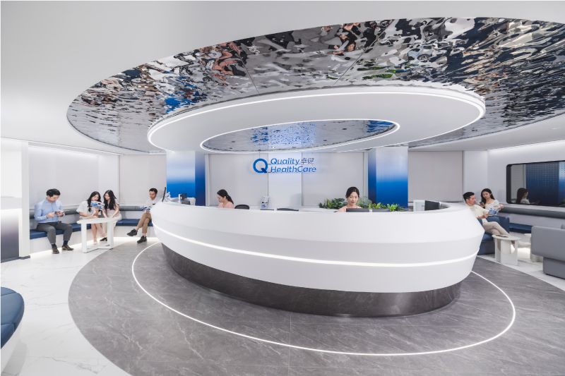 QHMS Prince Building Clinic interior sitting area with customer