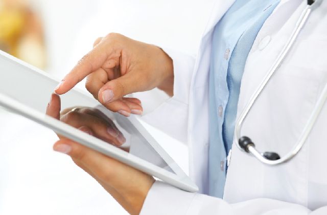 Doctor using a tablet