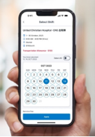 A hand holding a phone with a calendar

Description automatically generated